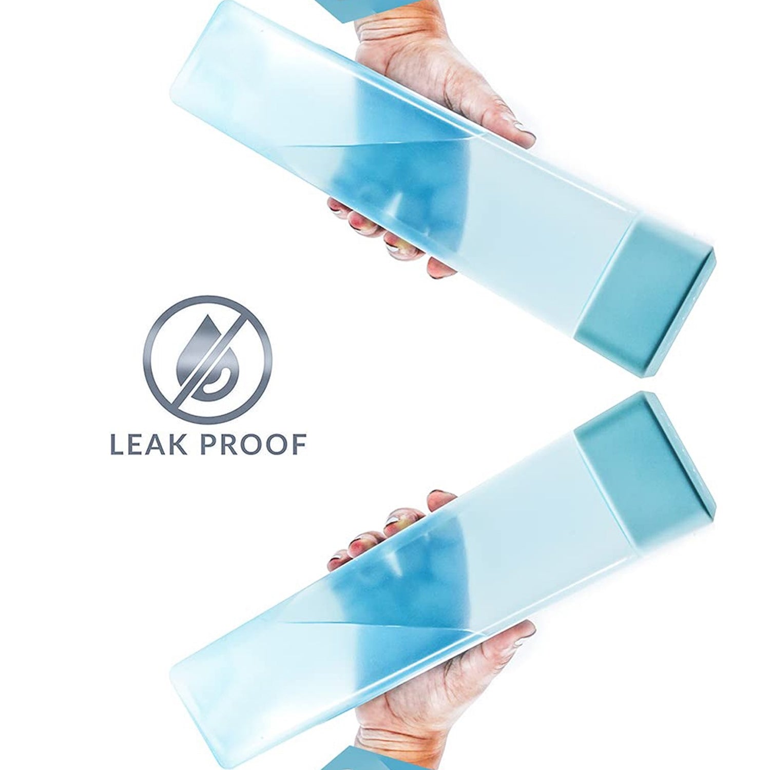 Frosty Plastic  Food Grade  Fridge Square  Water Bottle Gift  Set(6 pieces,  1L,Assorted) |  950 milliliter