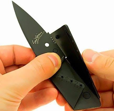 Credit Card Sized Folding Knife, Black, Compact Pocket Tool Pack of 1