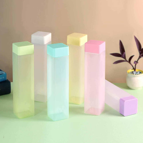 Frosty Plastic Food Grade Fridge Square Water Bottle Gift Set(6 pieces, 1L,Assorted) | 950 milliliter