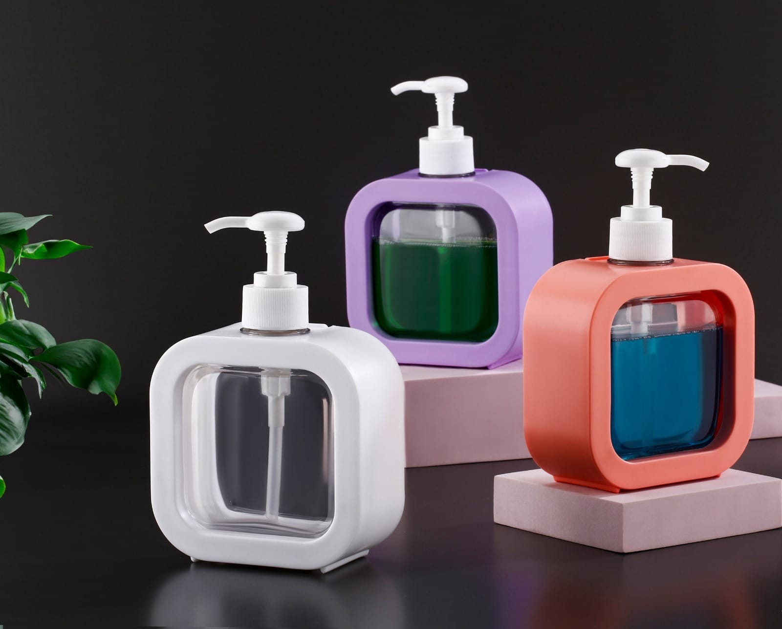Snap sink Dispenser Plastic Clear Empty Pump Lotion Bottles (2 Set)