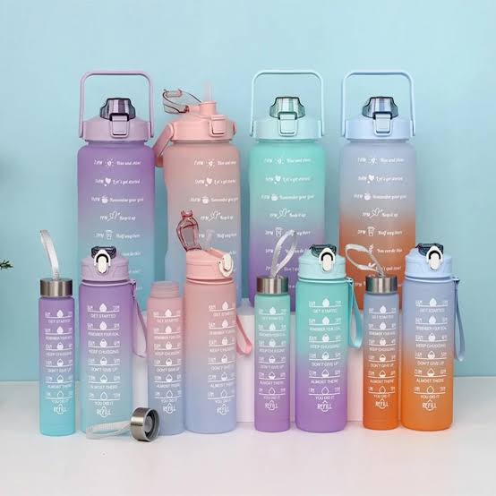 3 in 1 Motivational Water Bottle, Set of 3 Bottles